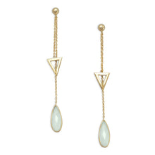 Load image into Gallery viewer, Lariat Style Earrings with Chalcedony Drop
